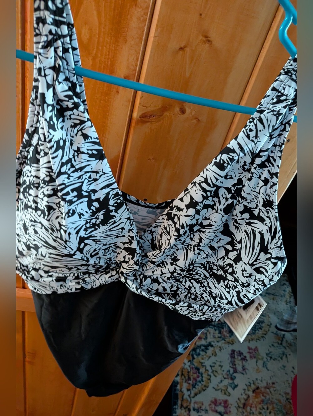Black & White Floral One-Piece Swimsuit  Sizes 18,20,22